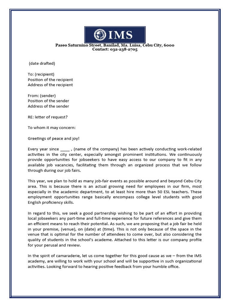 job fair letter PDF