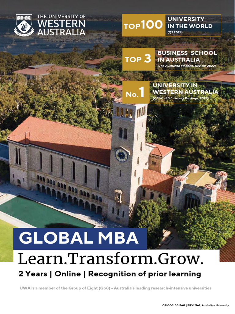 Uwa Mba Brochure PDF Master Of Business Administration Learning