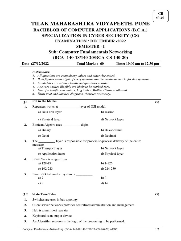 BCA - 140-18, 140-20, BCA-CS-140-20 Computer Fundamentals Networking ...