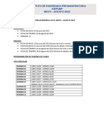 Programación Académica de Sesiones de Clases Ciclo Mayo - Agosto