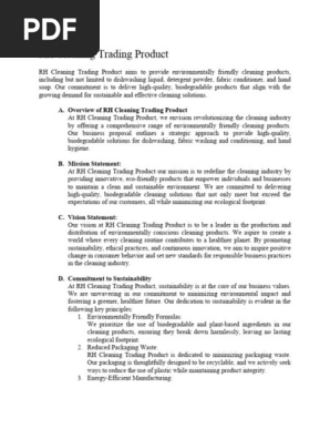 Business Proposals for Cleaning Products