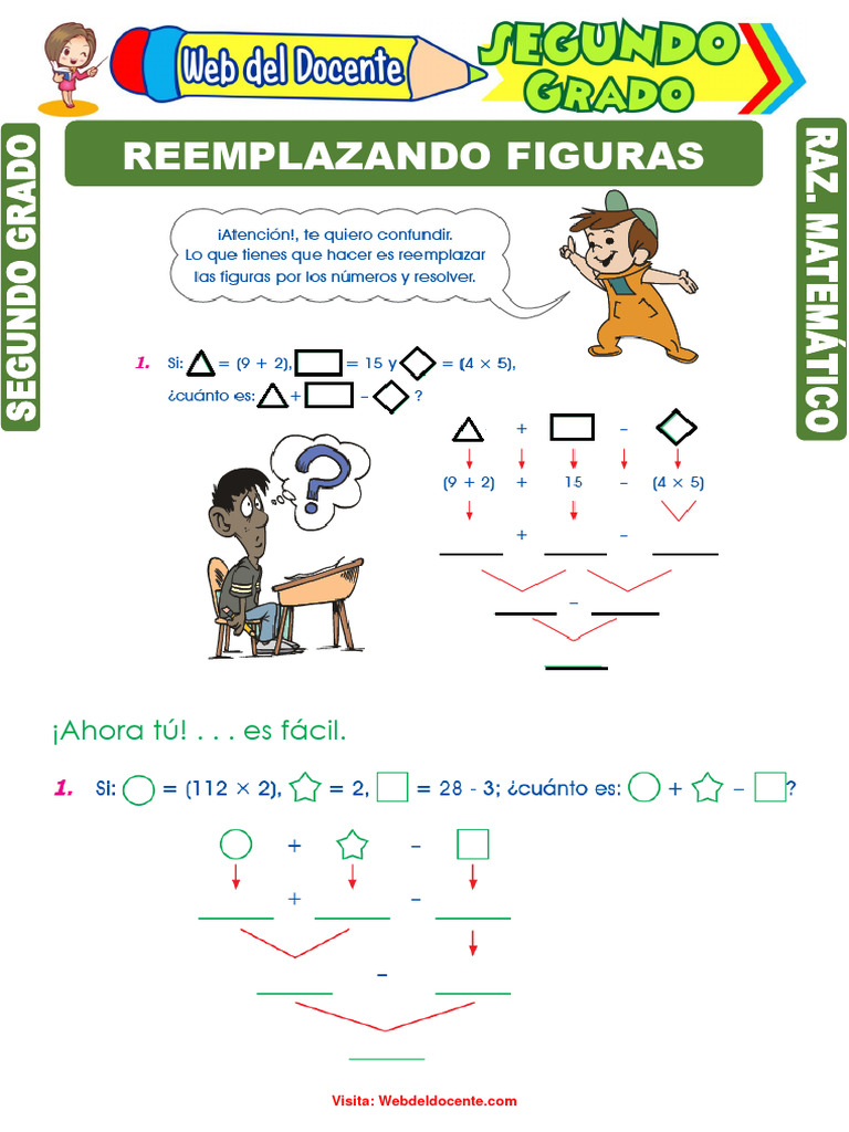 Reemplazando Figuras para Segundo Grado de Primaria | PDF