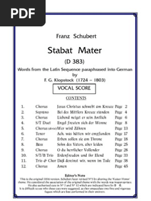 Schubert Stabat Mater D3 Latin Script Western Calligraphy