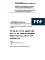 Pejabat Mufti Wilayah Persekutuan - IRSYAD AL-FATWA SIRI KE-408 - HUKUM NIKAH MENGGUNAKAN WALI HAKIM WALAUPUN ADA WALI NASAB