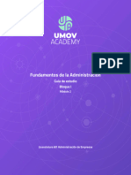 Fundamentos de La Administración: Guía de Estudio Bloque I