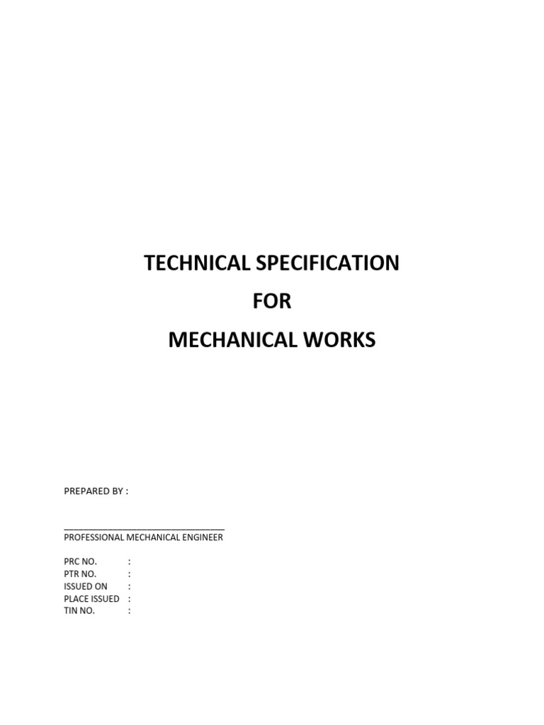 General Specification Mechanical Works-URDANETA PROJECT ONE CATUBAC ...