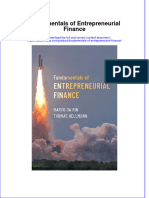 Fundamentals of Entrepreneurial Finance