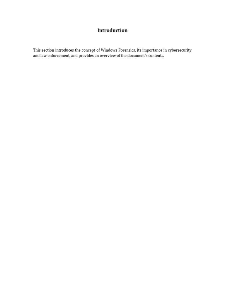 Windows Forensics: A Comprehensive Guide | PDF