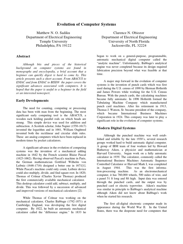 Computer Evolution History | PDF