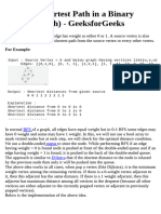 0 1 BFS Shortest Path in A Binary Weight Graph GeeksforGeeks