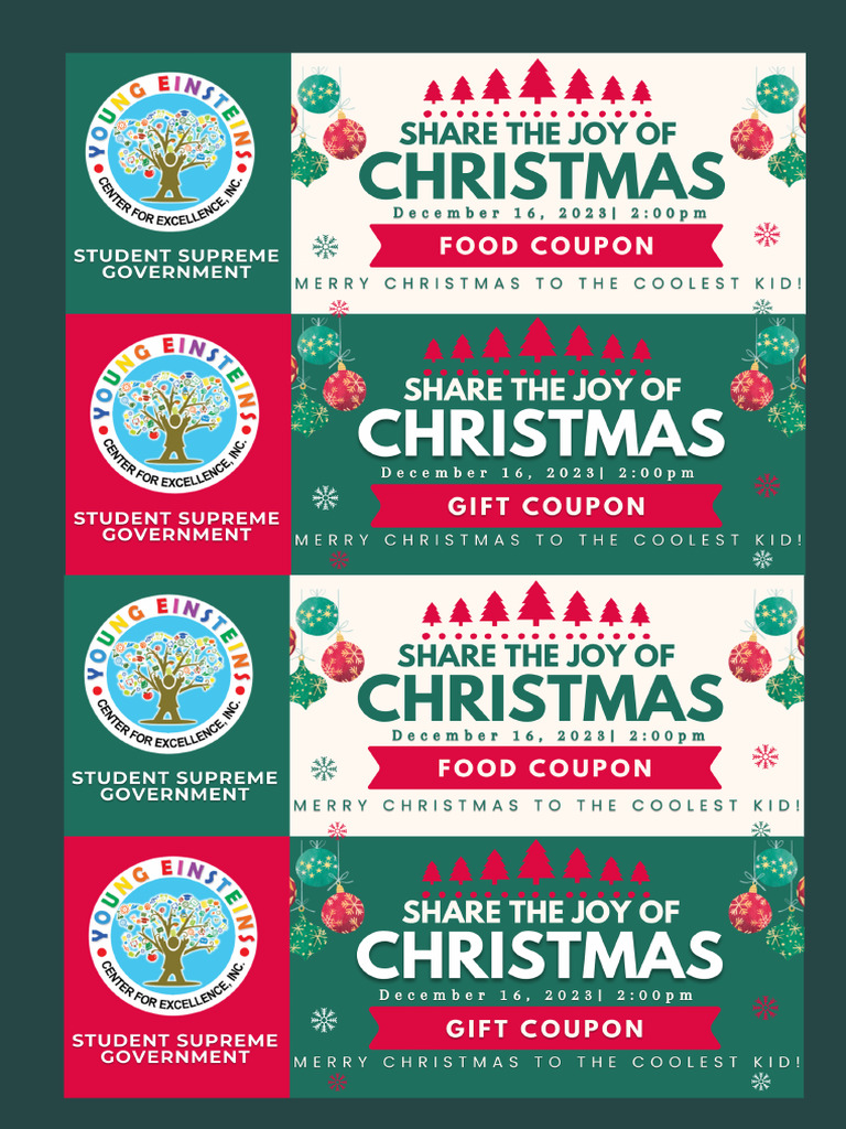 Green Red Modern Christmas Voucher Coupon | PDF