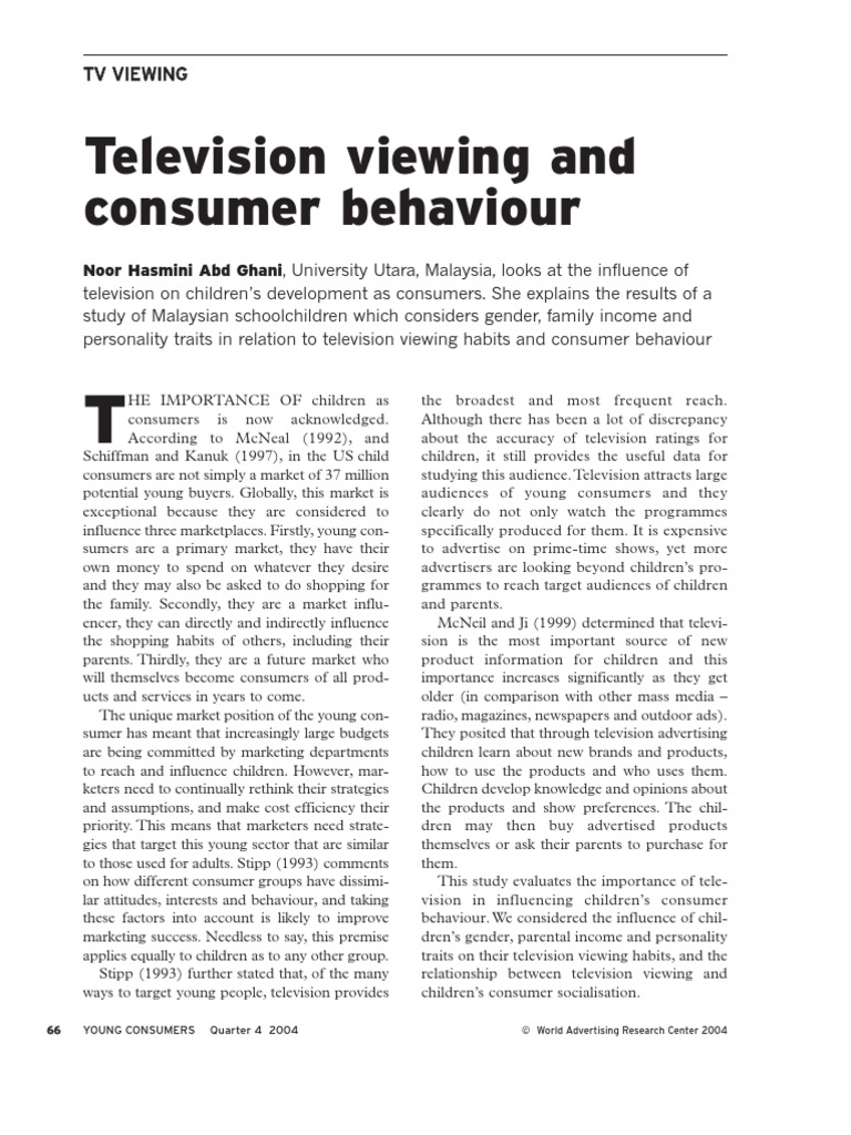 Television Viewing | PDF | Social Science | Wellness