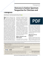 Mysore Kaku 2023 Predictors of Outcome in Autism Spectrum Disorders A Perspective For Clinicians and Therapists