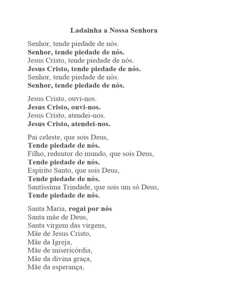 Ladainha a Nossa Senhora Completa | PDF | Religião e Espiritualidade
