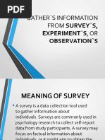 Gathers Information From Surveys Experiments or