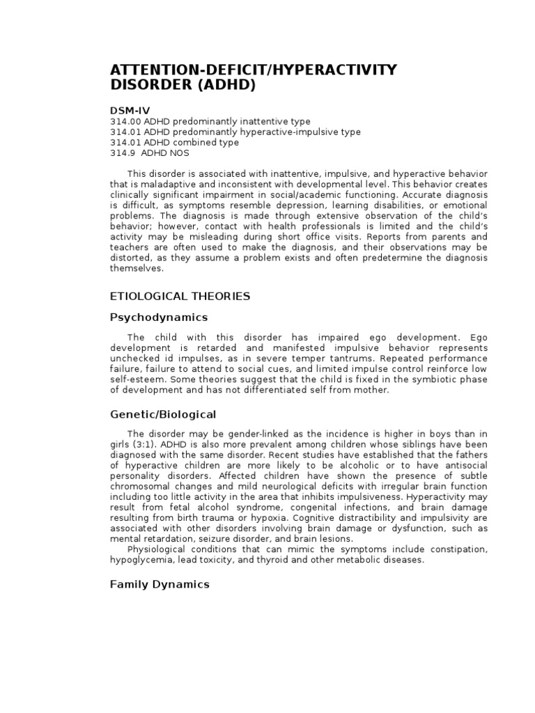 ADHD Diagnosis and Management Overview | PDF | Impulsivity | Attention ...