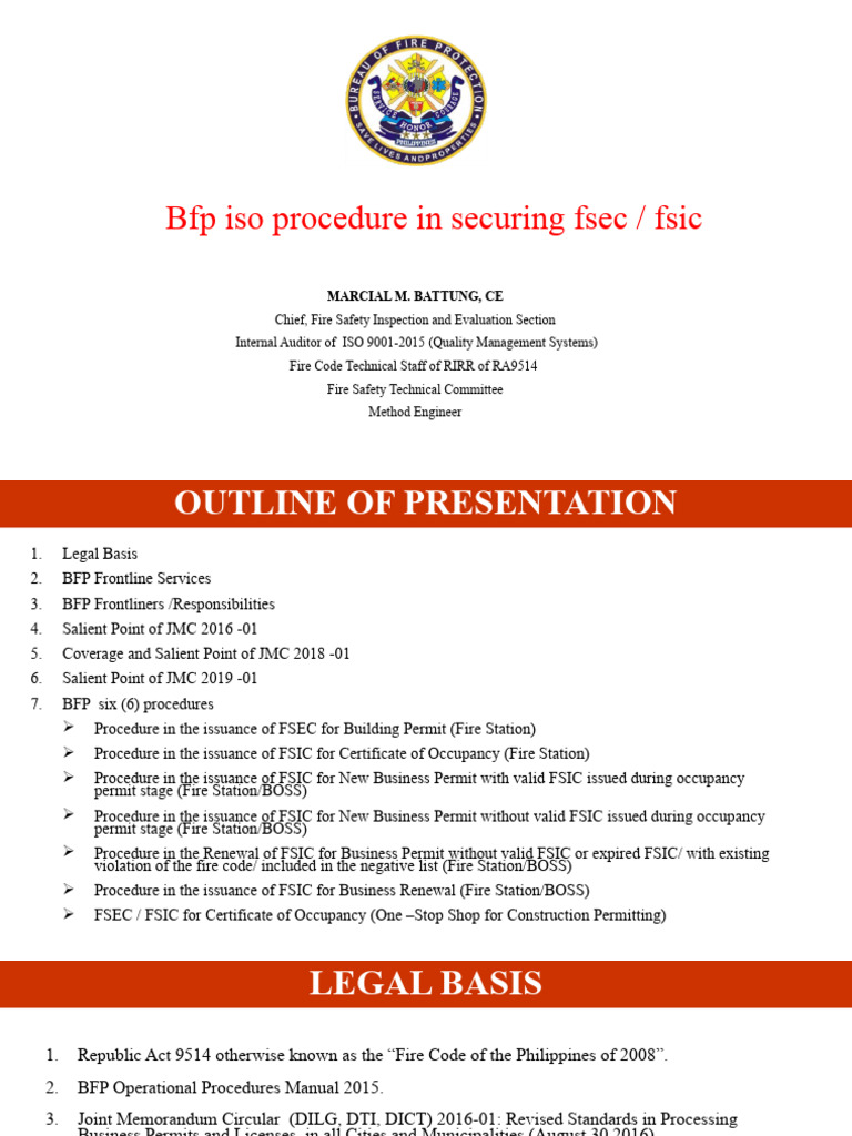 FSEC and FSIC Procedures Overview | PDF | Fire Safety | Receipt