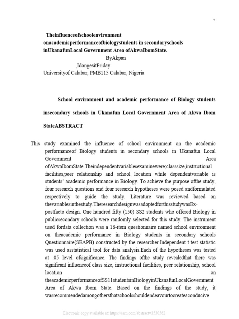 The problems of teaching practical biology in secondary schools pdf