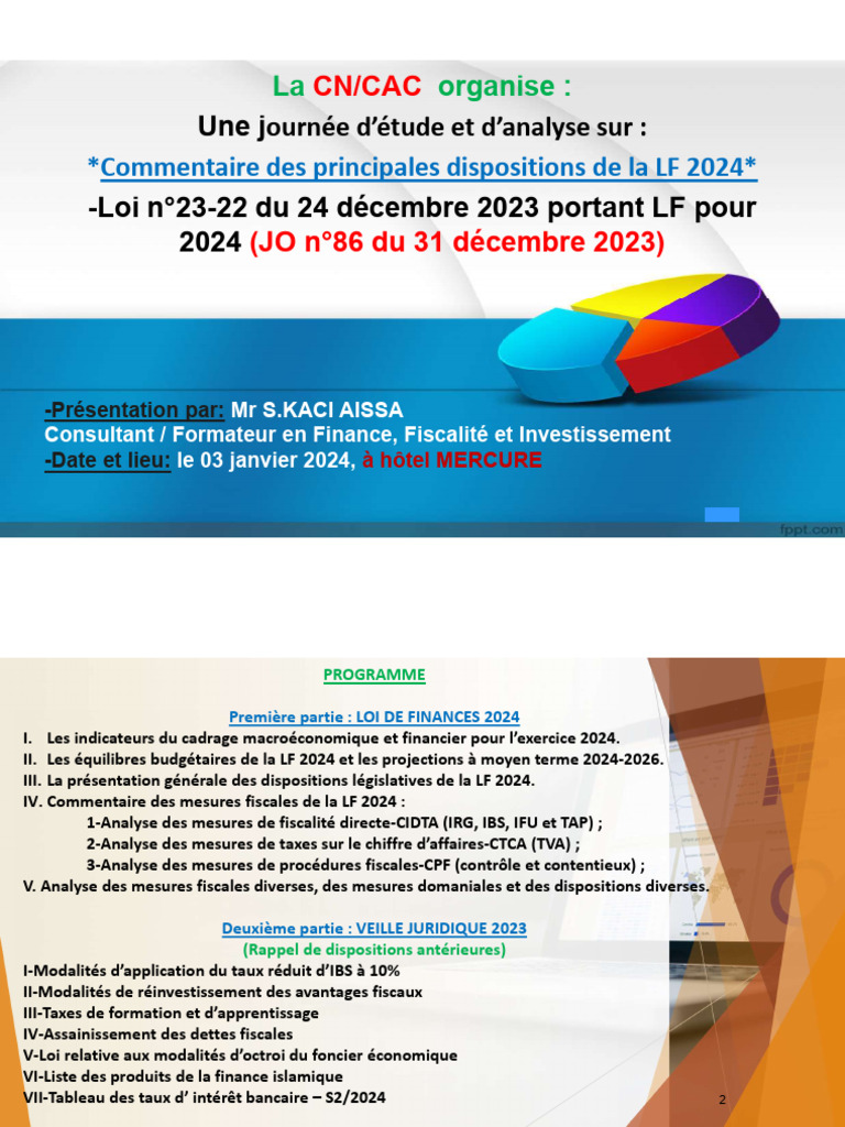 Analyse de la Loi de Finances 2024 | PDF | Impôts | Impôt sur le revenu