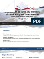 Statistics Canada - Key Elements of A Well-Designed Questionnaire - March 29, 2022