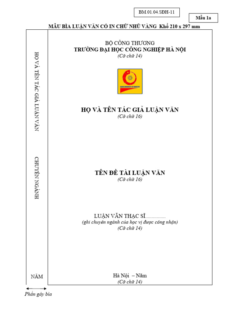 Uf1 Mau Trinh Bay Luan Van Thac Si24351 | PDF