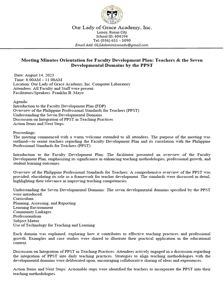 minutes-of-orientation-of-faculty-development-plan-pdf-mentorship