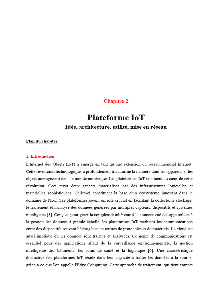 Plateformes IoT : Architecture et Utilité | PDF | Internet des objets ...