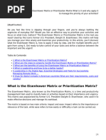 Eisenhower Matrix or Prioritization Matrix What Is It and Why Apply It To Manage The Priority of Your Activities