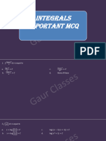 Integrals MCQ