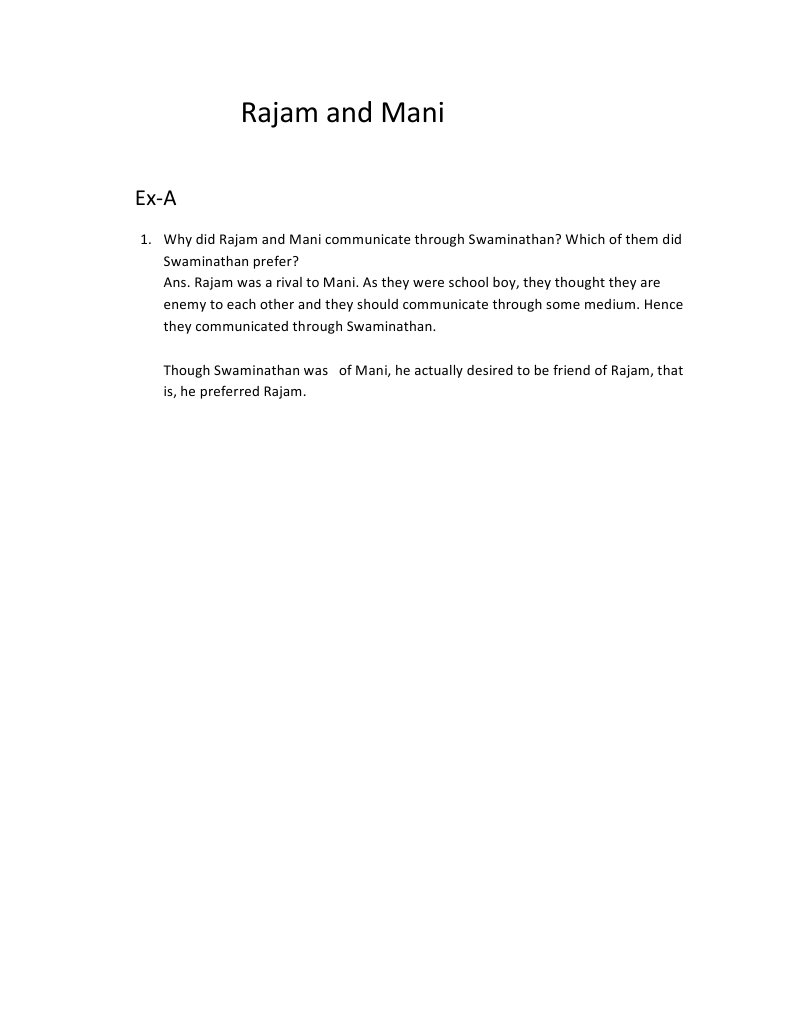 Rajam and Mani | PDF