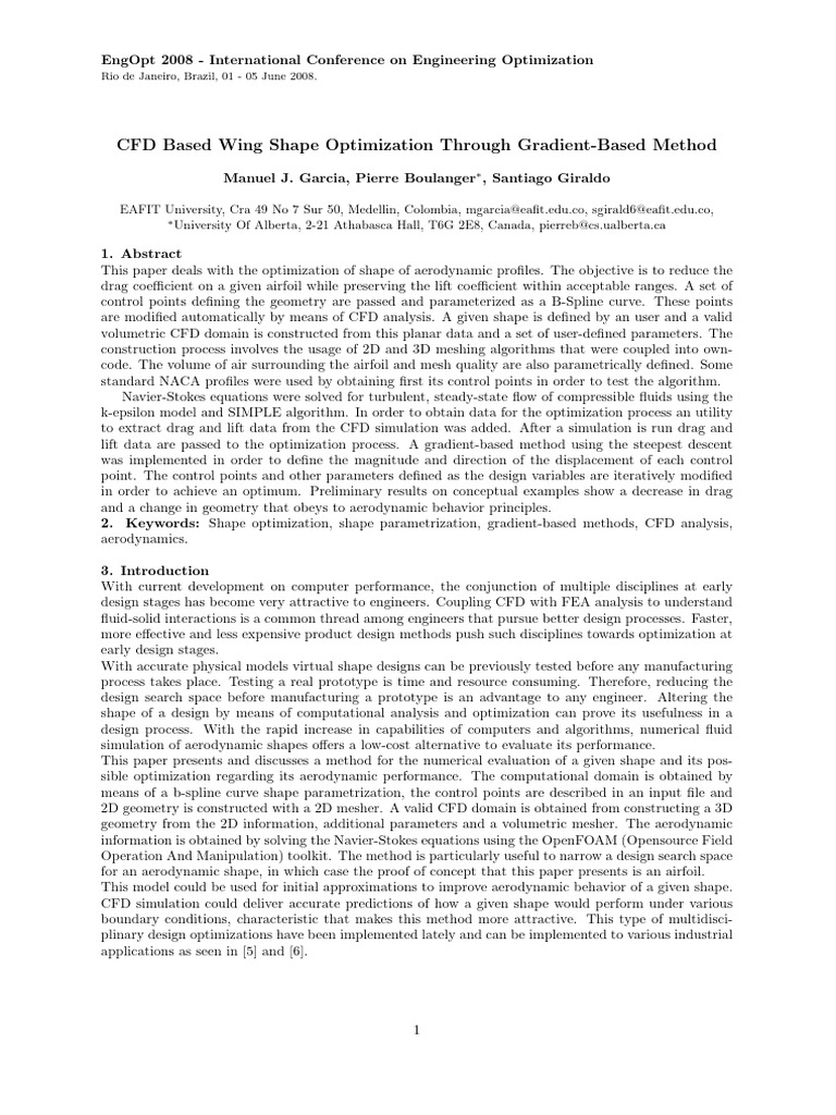 CFD Based Wing Shape Optimization Throug | PDF | Teaching Methods ...