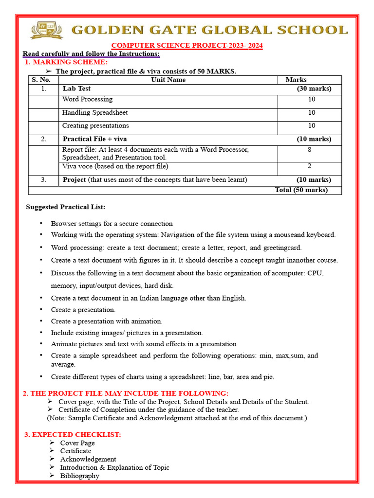 Class 9 Computer Science Project Guide | PDF | Computers