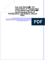 Goodman and Gilmans The Pharmacological Basis of Therapeutics 13th Edition Goodman and Gilmans The Pharmacological Basis of Therapeutics 13th Edition Ebook PDF