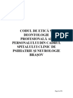 Codul de Etica Si Deontologie Profesionala A Personalului Din Spitalul Clinic de Psihiatrie Si Neorologie Brasov