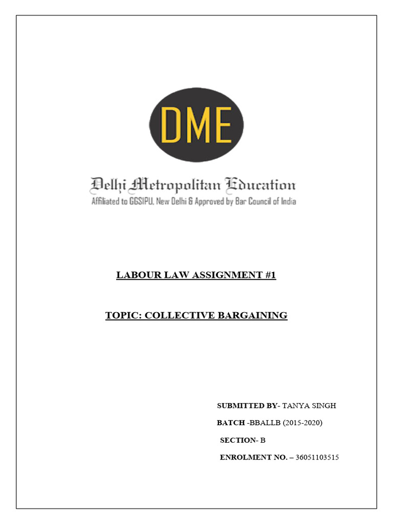 Collective Bargaining Pdf Collective Bargaining Employment