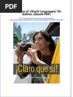 Claro Que Si World Languages 7th Edition Ebook PDF