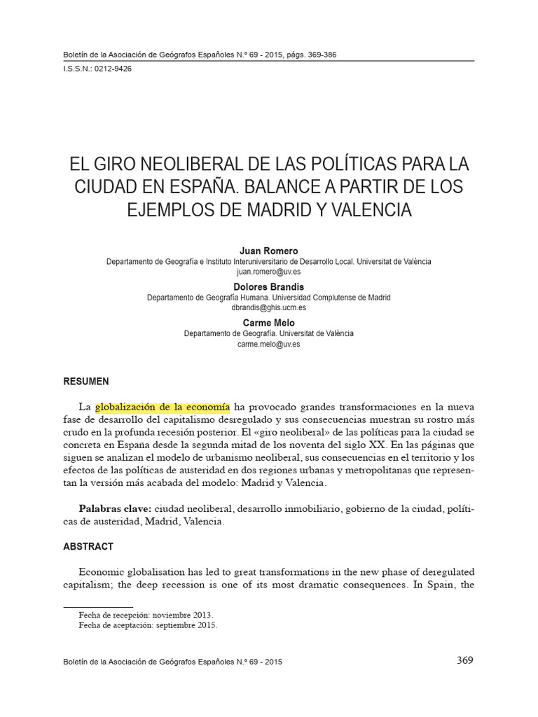 Practica 2b - Romero Et Al (2015) | PDF | España | Desigualdad económica
