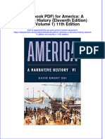 Etextbook PDF For America A Narrative History Eleventh Edition Vol Volume 1 11th Edition