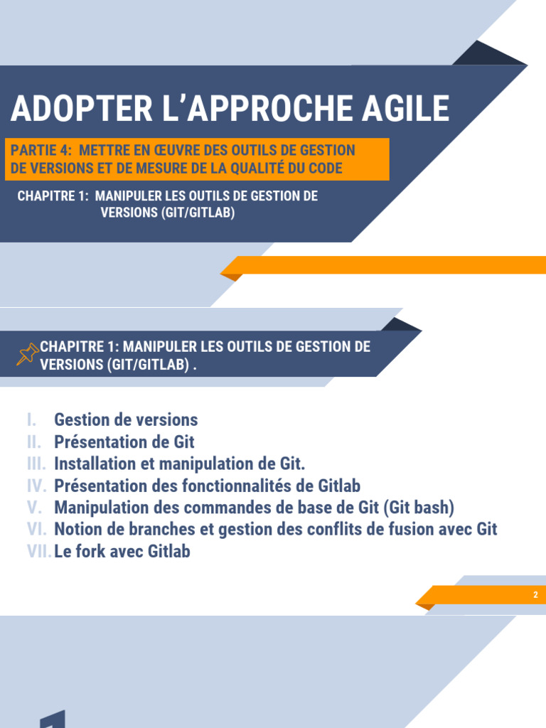 Outils Git et GitLab en Agile | PDF | Gestion de versions ...
