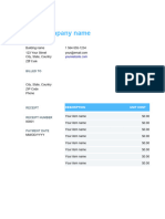 Receipt Template Excel