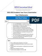 Year 9 Mathematics Term 2 Exam Paper