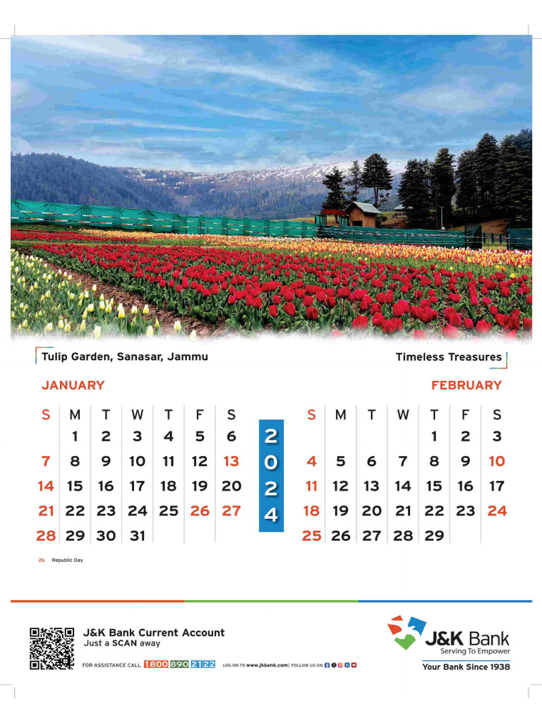 JK Bank Calendar 2024 Delhi PDF