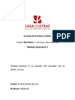 UP3 - La Relación Del Narrador Con El Lector - La Voz - Instrucciones de Uso