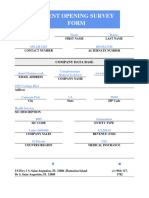 Client Opening Survey Form: Company Data Base