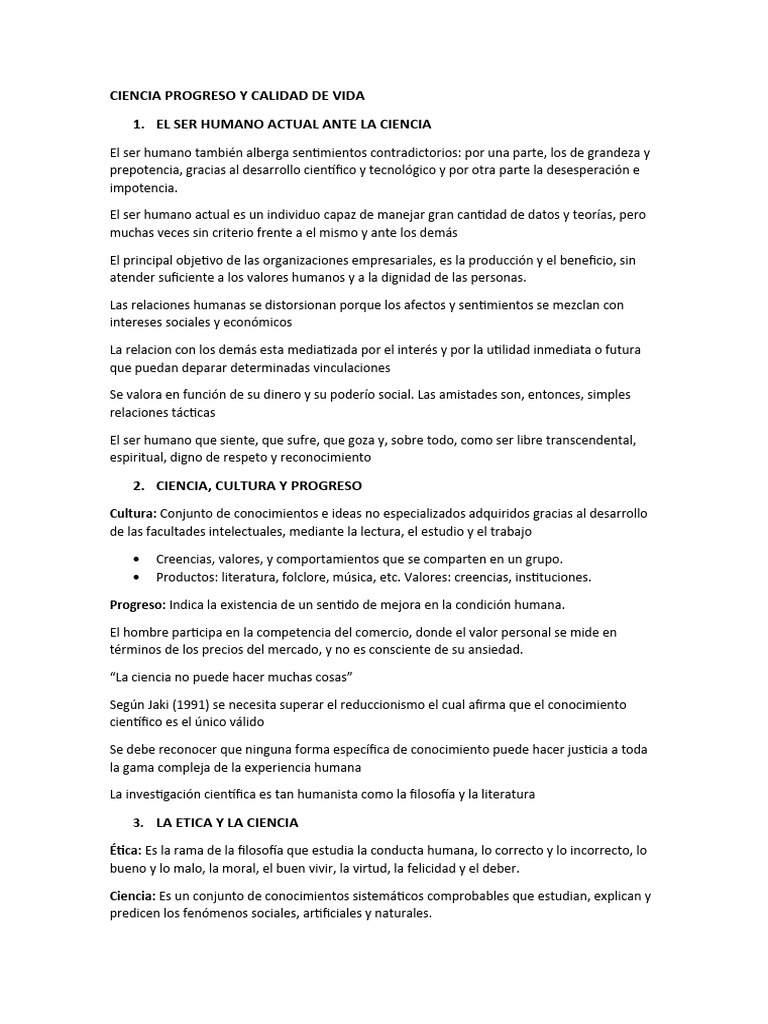 Ciencia, Ética y Progreso Humano | PDF | Science | Conocimiento