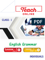English Grammar Class - 1 Lesson - 1 (Part - 1&2) Individulas