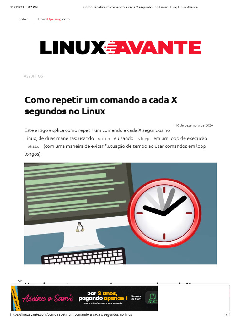 Repetir Comandos no Linux a Cada X Segundos | PDF | Linux | Informática
