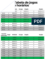 Horários V Copa Treta