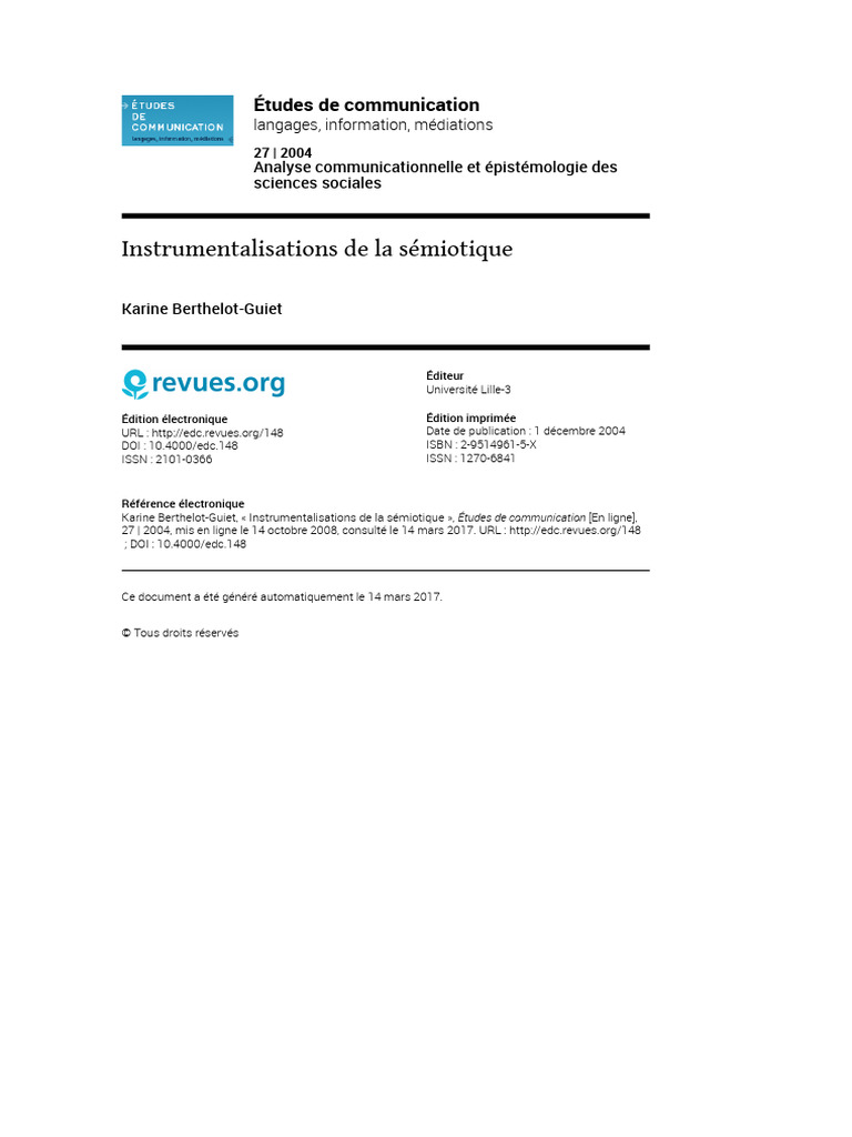 (ARTICLE) Karine Berthelot-Guiet - Instrumentalisations de La ...