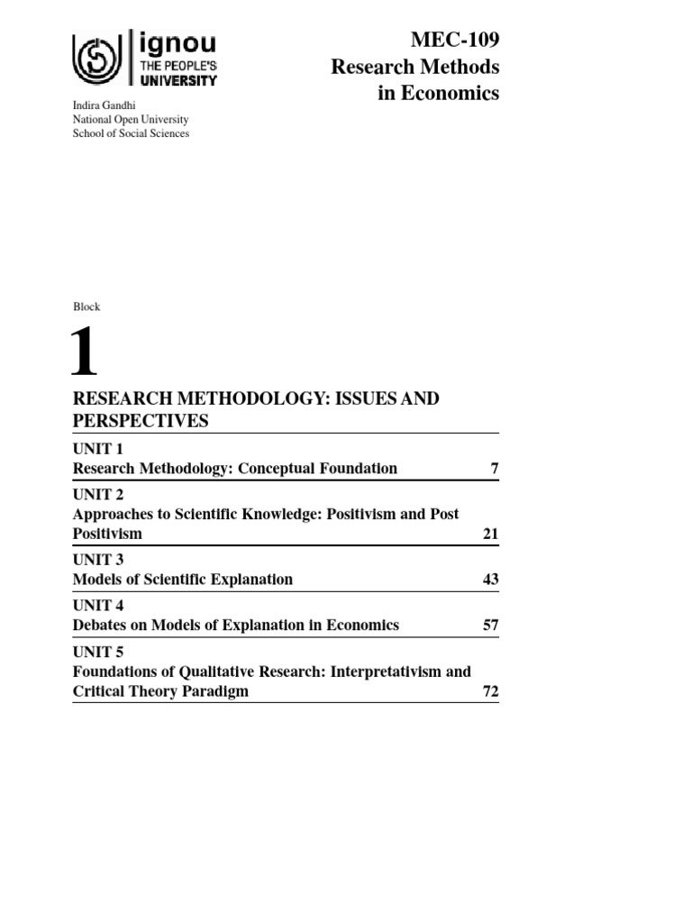 Research Methods in Economics Guide | PDF | Methodology | Scientific Method